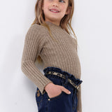 Gerippter Rollkragenpullover aus warmer, mehrfarbiger Baumwolle für Mädchen MAYORAL 4002