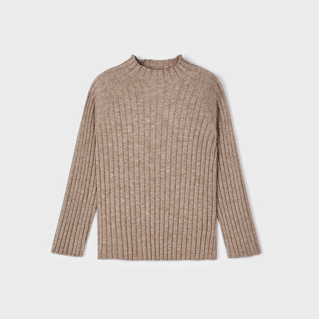 Gerippter Rollkragenpullover aus warmer, mehrfarbiger Baumwolle für Mädchen MAYORAL 4002