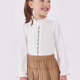 Blusa manica Lunga In Cotone Con Ricami Bambina MAYORAL 4196