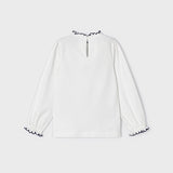 Blusa manica Lunga In Cotone Con Ricami Bambina MAYORAL 4196