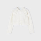 Perforierter Trikot-Cardigan aus Wollmischung für Mädchen MAYORAL 4310 