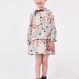 Bedrucktes ausgestelltes Kleid mit Lurexfaden für Mädchen MAYORAL 4922 