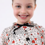 Bedrucktes ausgestelltes Kleid mit Lurexfaden für Mädchen MAYORAL 4922 