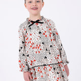 Bedrucktes ausgestelltes Kleid mit Lurexfaden für Mädchen MAYORAL 4922 