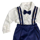 Blaues Samtset mit Neugeborenen-Bermudas TETO UND TATTA CB5460