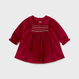 Abito Manica Lunga In Velluto Neonata MAYORAL 2804