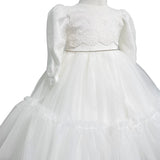Abito Lungo Elegate Battesimale In Tulle Neonata ISABEL B400