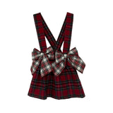 Gonna Con Bretelle Scozzese Rosso Bambina PHI CLOTHING 23714