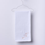 Cotton Gauze Square with "baby girl" Embroidery Newborn WEDOBLE 12968G