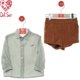 Completo Bermuda E Camicia Con Bretelle Neonato DEL SUR 1874