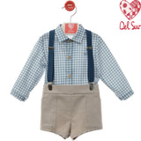 Completo Bermuda E Camicia Con Bretelle Neonato DEL SUR 1877