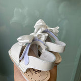 Menorquinische First Steps-Sandalen aus Satinleder mit Satinschleife für Mädchen INDEX 300S