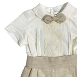 Completo Corto Elegante In Lino Con Bermuda Neonato PONTO POR PONTO 6329