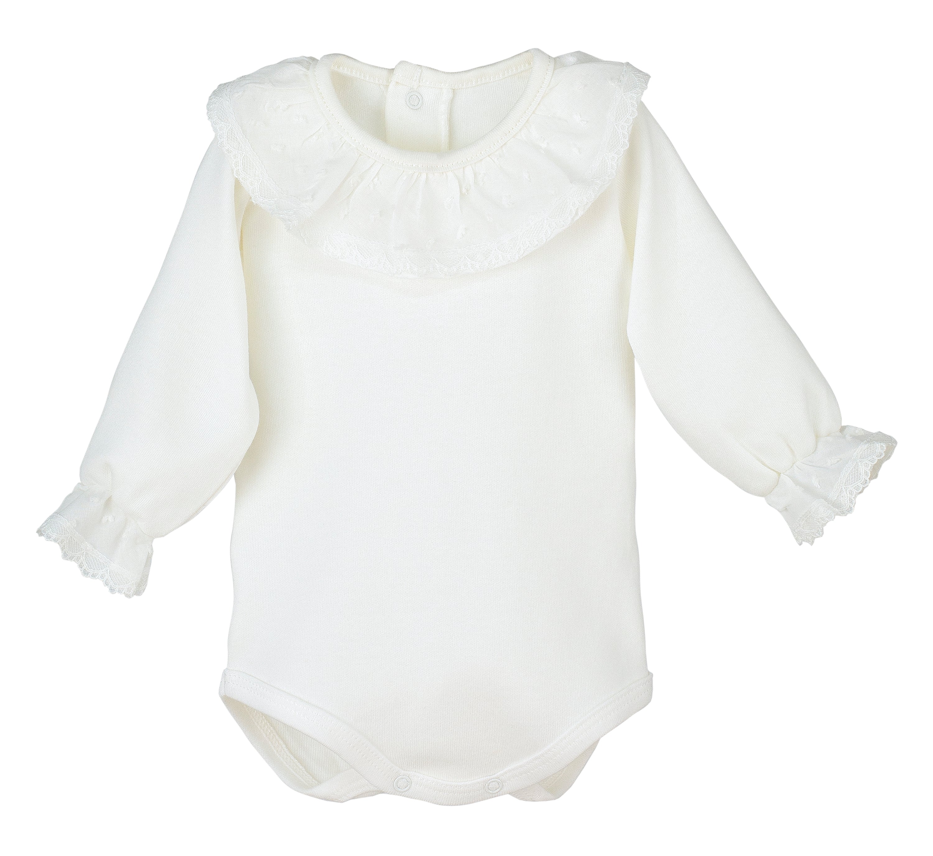 Body In Warm Cotton With Collar Rouches Plumetis Baby Girl CALAMARO 19075