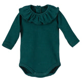 Body Manica Lunga Con Collo Rouche In Caldo Cotone Neonata CALAMARO 19085