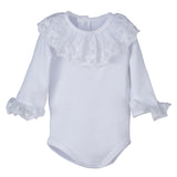 Body Manica Lunga In Caldo Cotone Con Colletto in Pizzo Neonata CALAMARO 19094