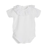 Body Mezza Manica In Cotone Con Collo Rouche Neonata CALAMARO 19132