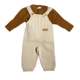 Anzug aus Wolle und Kaschmir mit langer Latzhose für Neugeborene WEDOBLE I2307310A