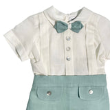 Completo Corto Elegante In Lino Con Bermuda Neonato PONTO POR PONTO 6330