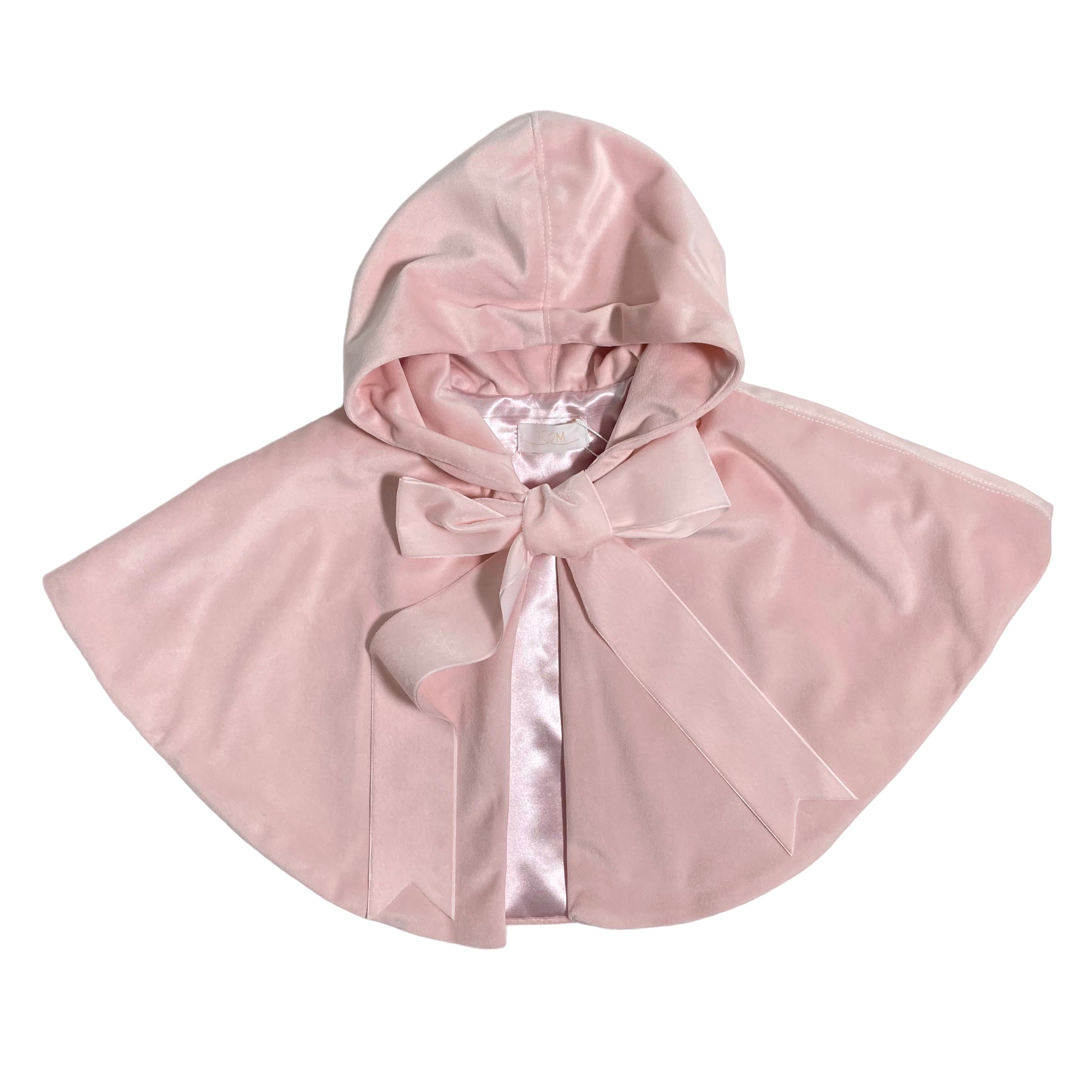 Mantella Elegante Con Cappuccio In Velluto Con Fiocco In Raso Neonata ISABEL A271