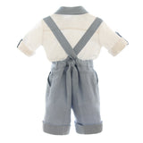Completo Elegante In Lino Con Camicia E Salopette Neonato BUFI M0542A