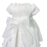 Abito Elegante Mezza Manica In Organza Bianco Neonata BIMBALO' 6823