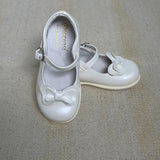 Ballerina Model Shoe With Bow In Milk White Patent Girl MISTER JERRY 1837