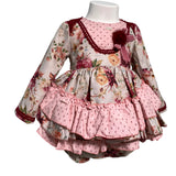 Elegantes, ausgestelltes Langarmkleid für Baby-Mädchen LA AMAPOLA 0020