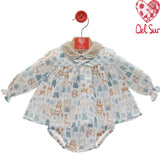 Abito Con Culotte In Caldo Cotone Neonata DEL SUR 2075