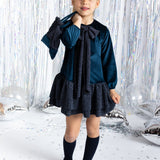 Abito Manica Lunga In Velluto Neonata CALAMARO 21318