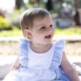 Abito Smanicato In Pizzo San Gallo Neonata CALAMARO 21329