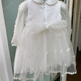 Baptismal Dress In Tulle And Cream Satin For Baby Girl ISABEL B32