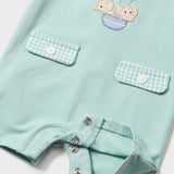 Pagliaccetto Corto In Cotone Con Elefantini Verde Neonato MAYORAL 1724