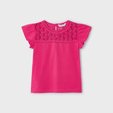 T-Shirt Guipure In Cotone Bambina MAYORAL 3078