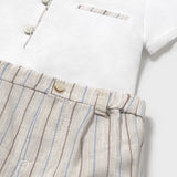 Completo Corto Con Bermuda E Camicia In Lino Neonato MAYORAL 1211B