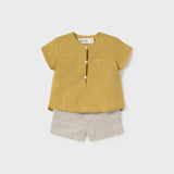 Completo Corto Con Bermuda E Camicia In Lino Neonato MAYORAL 1211