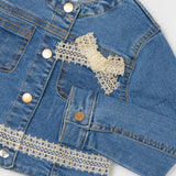 Giubbino In Denim Con Dettagli In Pizzo Bambina MAYORAL 3406