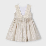 Abito Smanicato Elegante In Lino Con Pizzo Bambina MAYORAL 3910