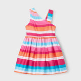 Abito Smanicato A Righe Multicolour Bambina MAYORAL 3920