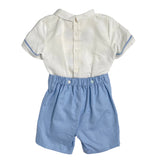 Completo Corto Elegante In Lino Con Bermuda Neonato PONTO POR PONTO 6132