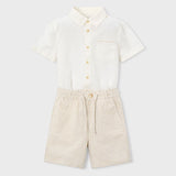 Completo Con Bermuda E Camicia In Misto Lino Bambina MAYORAL 3217