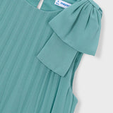 Abito Smanicato Plissettato Con Fiocco Bambina MAYORAL 3920