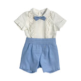 Completo Corto Elegante In Lino Con Bermuda Bambino PONTO POR PONTO 6133
