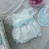 Pagliaccetto in Taffetà Con Fiore Neonata TETO E TATTA PA7390