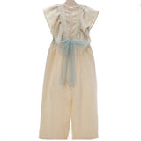 Tuta Lunga In Misto Lino Con Rouches Bambina DEL SUR 1275