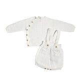 Set mit kurzen Overalls aus warmer Bio-Baumwolle für Neugeborene WEDOBLE I2301305A