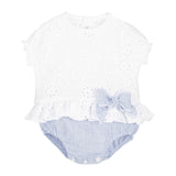 Pagliaccetto Mezza Manica In Pizzo San Gallo Neonata CALAMARO 32554