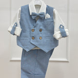 Completo Elegante 4 Pezzi In Lino Neonato BUFI M0557A