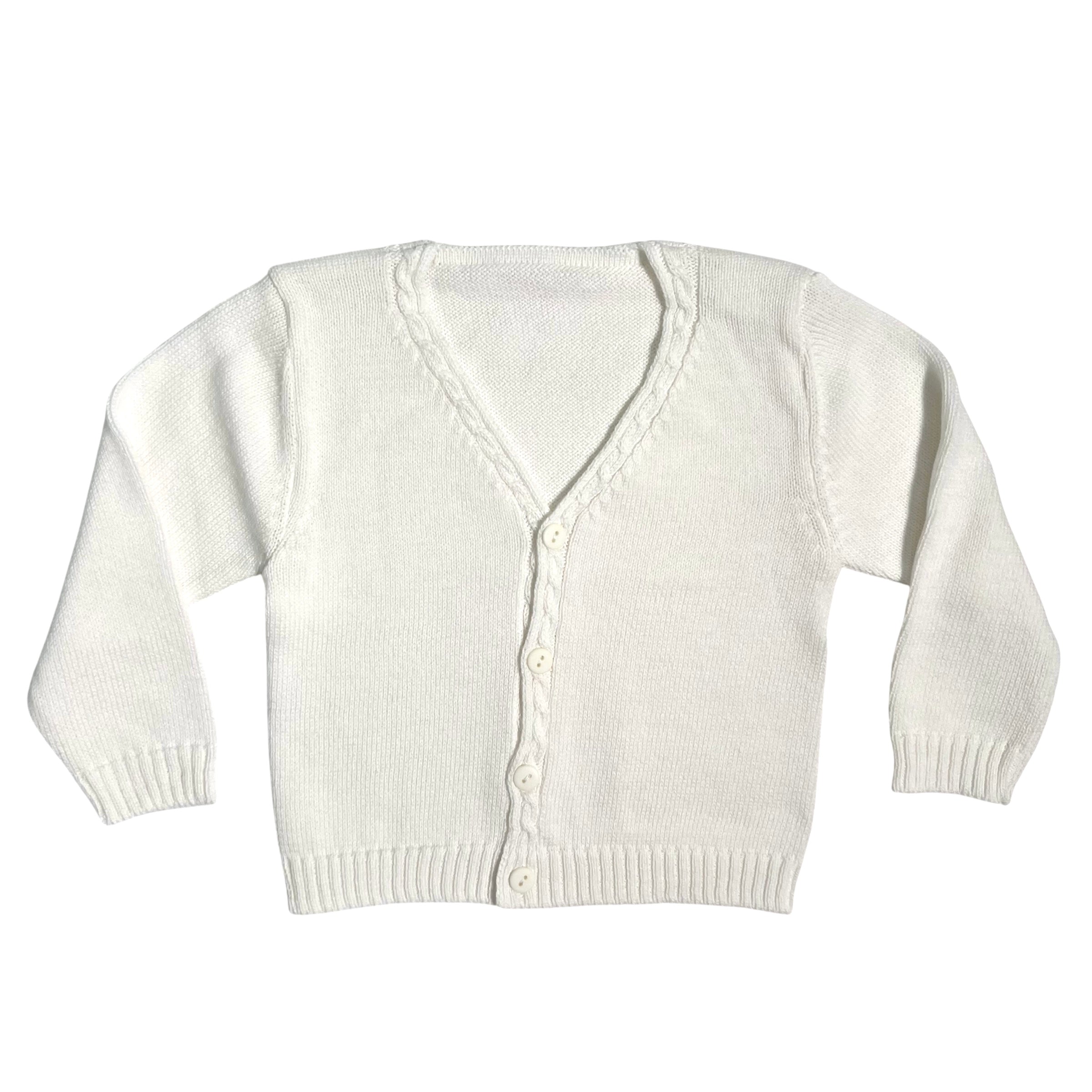 Cotton Thread Cardigan With Newborn Braid PONTO POR PONTO 765