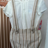 Latzhose mit Hemd aus Baumwollmischung gestreift beige Neugeborene DEL SUR 0039